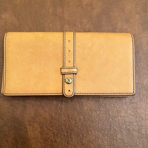 Tan Leather Hobo Wallet